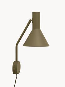 Verstelbare design wandlamp Lyss, Lamp: metaal, gecoat, Olijfgroen, D 18 x H 42 cm