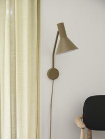 Applique di design orientabile Lyss, Lampada: metallo rivestito, Verde oliva, Prof. 18 x Alt. 42 cm