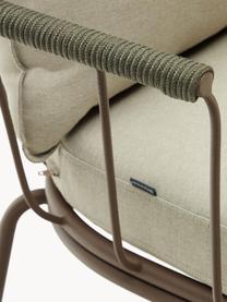 Garten-Loungesofa (2-Sitzer) Jay, Bezug: 100 % Polyester, Gestell: Metall, pulverbeschichtet, Armlehnen: Seil, Webstoff Hellbeige, Greige, B 135 x T 70 cm