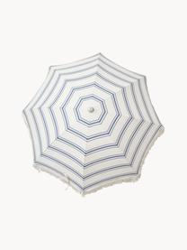 Parasol The Resort, Ø 155 cm, Stang: hout, Gebroken wit, donkerblauw, Ø 155 x H 215 cm