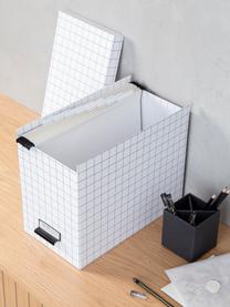Hängeregister-Box Johan mit acht Hängemappen, Box: fester, laminierter Karto, Weiß, Schwarz, B 19 x H 27 cm