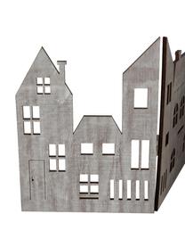 Decoratieve objectenset Town, 2-delig, Hout, Grijs, wit, B 60 x H 20 cm