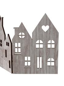 Set de figuras decorativaa Town, 2 uds., Madera, Gris, blanco, An 60 x Al 20 cm