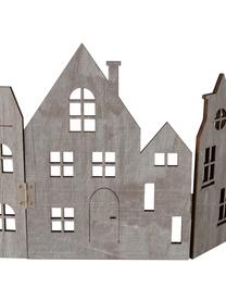 Decoratieve objectenset Town, 2-delig, Hout, Grijs, wit, B 60 x H 20 cm