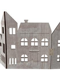 Set de figuras decorativaa Town, 2 uds., Madera, Gris, blanco, An 60 x Al 20 cm