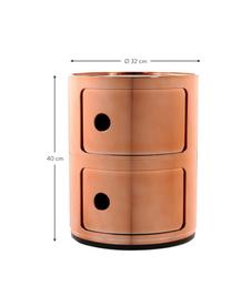 Design Container Componibili 2 Modules in Kupfer, Kunststoff (ABS), lackiert, Greenguard-zertifiziert, Kupfer-Metallic, Ø 32 x H 40 cm
