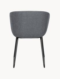 Gestoffeerde fauteuil Juri, Bekleding: polyester, Poten: gepoedercoat metaal, Geweven stof donkergrijs, B 58 x D 58 cm