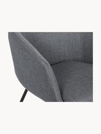 Gestoffeerde fauteuil Juri, Bekleding: polyester, Poten: gepoedercoat metaal, Geweven stof donkergrijs, B 58 x D 58 cm