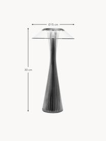 Lámpara de mesa pequeña LED Space, portátil, Plástico, Negro metálico, Ø 15 x Al 30 cm