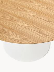 Table ronde avec placage en frêne Menorca, Ø 100 cm, Bois de frêne, blanc, Ø 100 cm