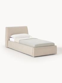 Lit matelassé avec rangement Cloud, Tissu beige clair, larg. 90 x long. 200 cm