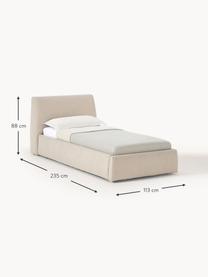 Jednolůžková postel s úložným prostorem Cloud, Béžová, Š 90 cm, D 200 cm
