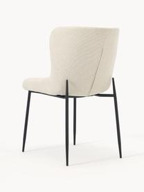 Čalúnená stolička Tess, Lomená biela, čierna, Š 49 x H 64 cm