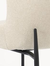 Gestoffeerde stoel Tess, Bekleding: 100% polyester Met 35.000, Poten: gepoedercoat metaal, Frame: multiplex, Geweven stof gebroken wit, zwart, B 49 x D 64 cm