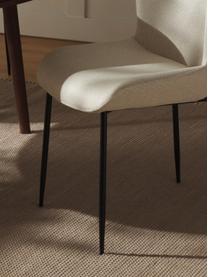 Čalouněná židle Tess, Tlumeně bílá, černá, Š 49 cm, H 64 cm