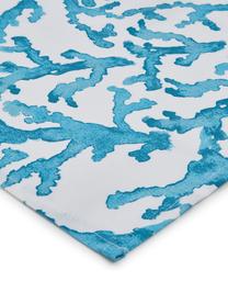 Tovaglia in cotone con stampa corallo Estran, Cotone, Blu, bianco, Per 4-6 persone (Larg.160 x Lung. 160 cm)