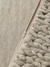 Ručne vyrobená pletená obliečka na vankúš Adyna, 100 % polyakryl, Hnedosivá, Š 45 x D 45 cm