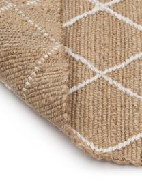 Handgemaakte jute loper Kunu, 100% jute, Bruin, wit, B 80 x L 250 cm