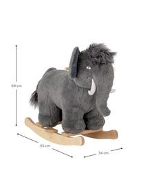 Schommeldier Mammoth, Bekleding: polyester, Frame: populierenhout, Grijs, B 34 x H 64 cm