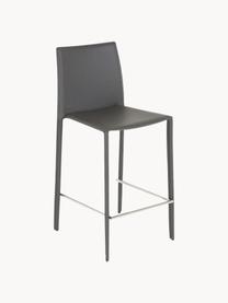 Barová židle z kůže Boréalys, 2 ks, Šedá, Š 44 cm, V 98 cm