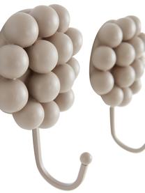 Porcelánové nástenné vešiaky Benevento, 2 ks, Porcelán, Sivobéžová, Š 11 x V 16 cm
