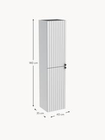 Badkamer hoge kast Emil met mat oppervlak, Handvatten: gecoat metaal, Lichtgrijs, B 40 x H 180 cm