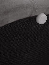 Grand pouf en velours avec rangement Chiara, Velours gris foncé, Ø 70 x haut. 42 cm