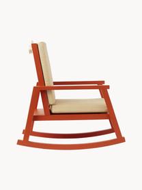 Sedia a dondolo Carl Larsson, Rivestimento: 100% cotone, Struttura: legno di faggio Questo pr, Tessuto bianco crema, terracotta, Larg. 41 x Prof. 59 cm