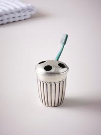 Vaso cepillo de dientes Alida, Metal, Plateado, Ø 9 x Al 13 cm