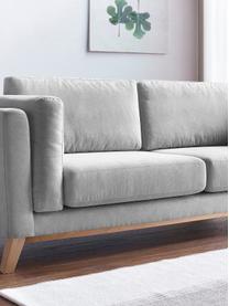 Sofa Seattle (3-osobowa), Tapicerka: 100% poliester, Stelaż: drewno naturalne, płyta w, Nogi: drewno naturalne, Jasny szary, S 218 x G 86 cm