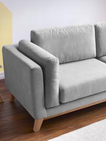 Sofa Seattle (3-osobowa), Tapicerka: 100% poliester, Stelaż: drewno naturalne, płyta w, Nogi: drewno naturalne, Jasny szary, S 218 x G 86 cm