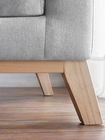 Sofá Seattle (3 plazas), Tapizado: 100% poliéster, Estructura: madera, aglomerado, Patas: madera, Gris claro, An 218 x F 86 cm