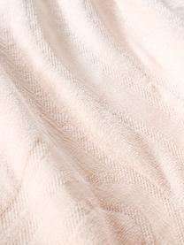 Coperta in cotone strutturato con frange Wavery, 100% cotone, Rosa chiaro, Larg. 130 x Lung. 170 cm
