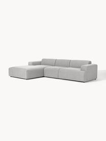 Ecksofa Melva (4-Sitzer), Bezug: 100 % Polyester Der strap, Gestell: Massives Kiefern- und Fic, Webstoff Hellgrau, B 319 x T 195 cm, Eckteil links