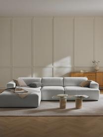 Canapé d'angle 4 places Melva, Tissu gris clair, larg. 319 x prof. 195 cm, dossier à droite