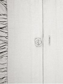 Gewaschener Baumwoll-Kissenbezug Florence mit Rüschen, 50 x 70 cm, Webart: Perkal Fadendichte 180 TC, Hellgrau, B 50 x L 70 cm