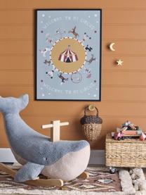 Animale a dondolo Moby, Poliestere, legno di pioppo, Blu, beige, legno chiaro, Larg. 83 x Alt. 59 cm