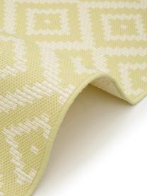 Gemusterter In- & Outdoor-Teppich Miami in Gelb/Weiß, 86% Polypropylen, 14% Polyester, Weiß, Gelb, B 200 x L 290 cm (Größe L)