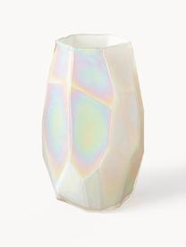 Design vaas Luster, irisiert, Glas, iriserend, Gebroken wit, Ø 26 x H 41 cm