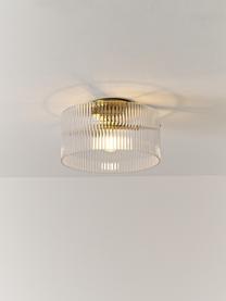 Plafondlamp Emmi van glas, Lampenkap: glas, Goudkleurig, transparant, Ø 35 x H 22 cm