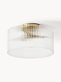 Plafondlamp Emmi van glas, Lampenkap: glas, Goudkleurig, transparant, Ø 35 x H 22 cm