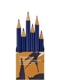 Potlodenset Swallow, 6-delig, Hout, Geel, blauw, beige, 18 x 5 cm