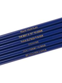Bleistift-Set Swallow, 6-tlg., Holz, Gelb, Blau, Beige, 18 x 5 cm