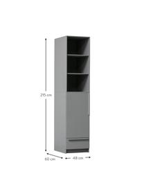 Schrank-Modul Pure in Grau, Kiefernholz, beschichtet, Grau, B 48 x H 215 cm