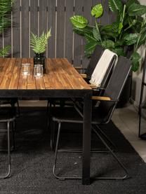 Set de comedor para exterior Bois, 7 pzas., Asiento: cuerda recubierta, Negro, madera de acacia, Set de diferentes tamaños