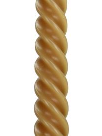 Gedraaide kaarsen Twisted, 4 stuks, Was, Okergeel, L 26 cm