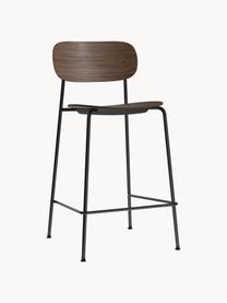 Tabouret de bar Co, Chêne foncé, cadre noir, larg. 48 x long. 94 cm