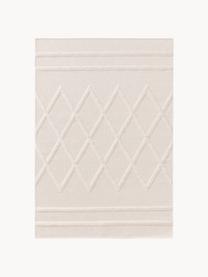 Tapis d'extérieur tissé main Bonte, 100 % polypropylène, Blanc crème, larg. 120 x long. 170 cm (taille S)