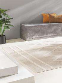 Tapis d'extérieur tissé main Bonte, 100 % polypropylène, Blanc crème, larg. 120 x long. 170 cm (taille S)