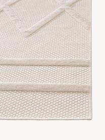 Handgewebter In- & Outdoor-Teppich Bonte mit Hoch-Tief-Effekt, 100 %  Polypropylen, Cremeweiß, B 120 x L 170 cm (Größe S)